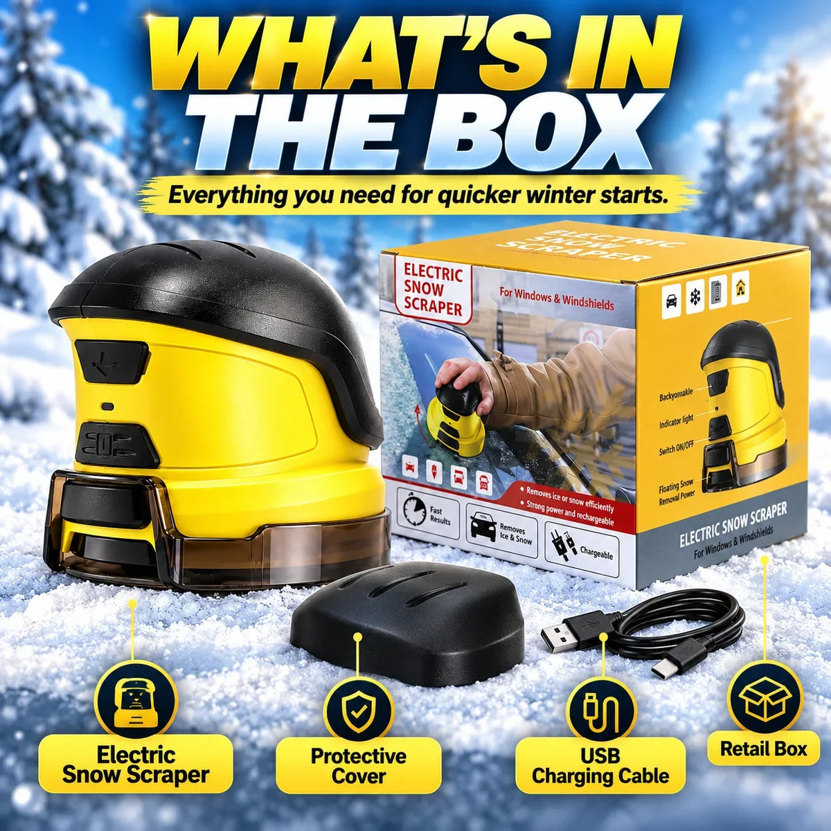 🔥 50% OFF TODAY — Cordless Electric Snow Scraper | Clear Frost & Ice in Seconds