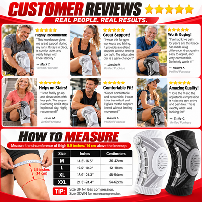 Dial-Adjustable Sports Knee Brace with Alloy Spring Support
