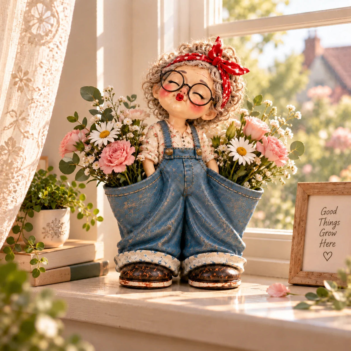 🌞 Retro Girl Multi-Purpose Organizer & Cute Home Decor