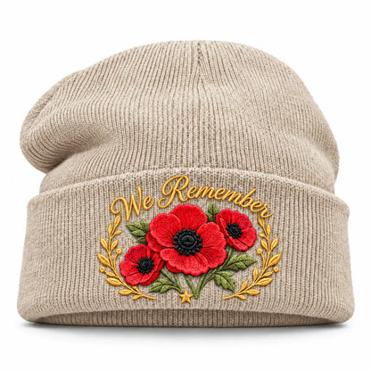 🌺 Lest We Forget — Poppy Tribute Remembrance Beanie