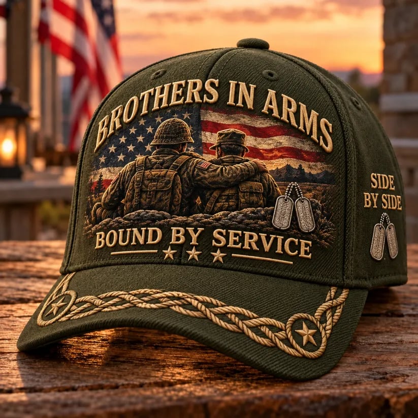 🎖️Brothers In Arms Bound By Service Veteran Brotherhood Baseball Cap