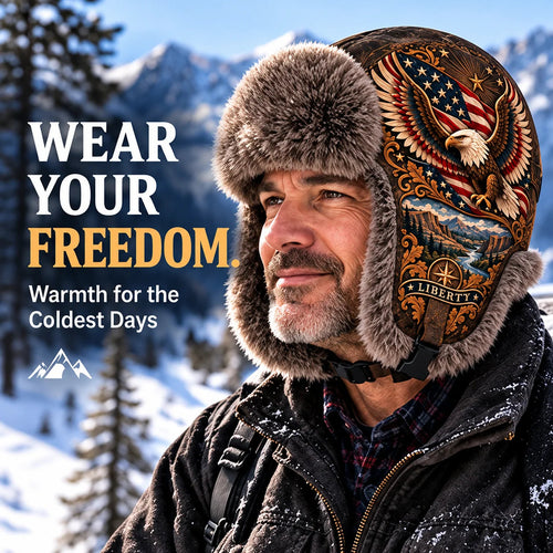 ⏳ Last Day 49% OFF – 🦅❄️'Wings of Freedom' Winter Ear-Flap Hat with Plush Lining