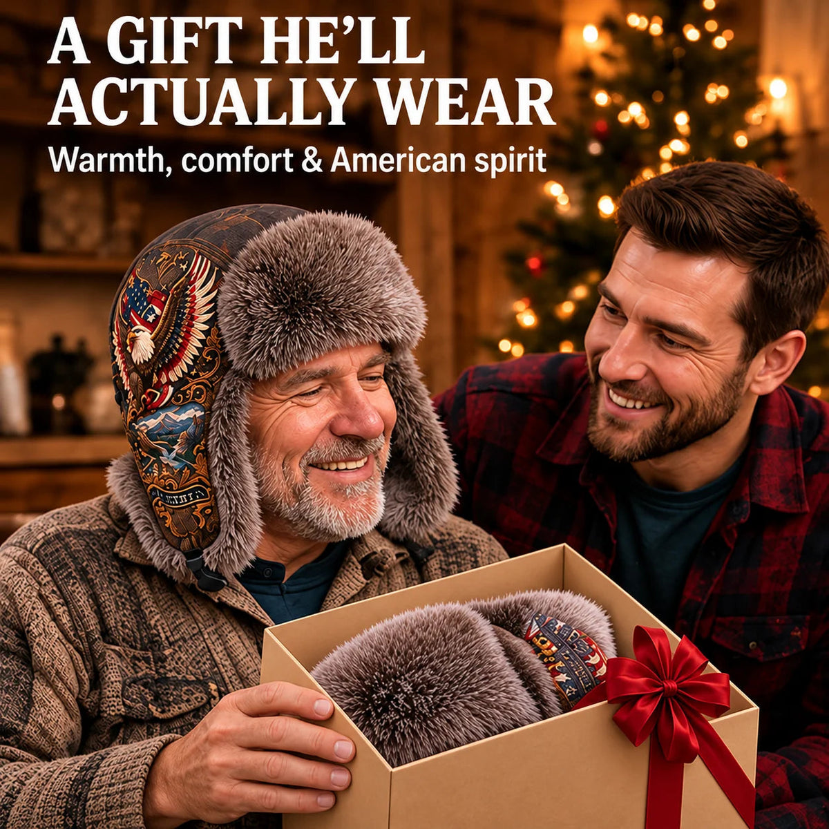 ⏳ Last Day 49% OFF – 🦅❄️'Wings of Freedom' Winter Ear-Flap Hat with Plush Lining