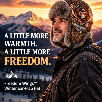⏳ Last Day 49% OFF – 🦅❄️'Wings of Freedom' Winter Ear-Flap Hat with Plush Lining