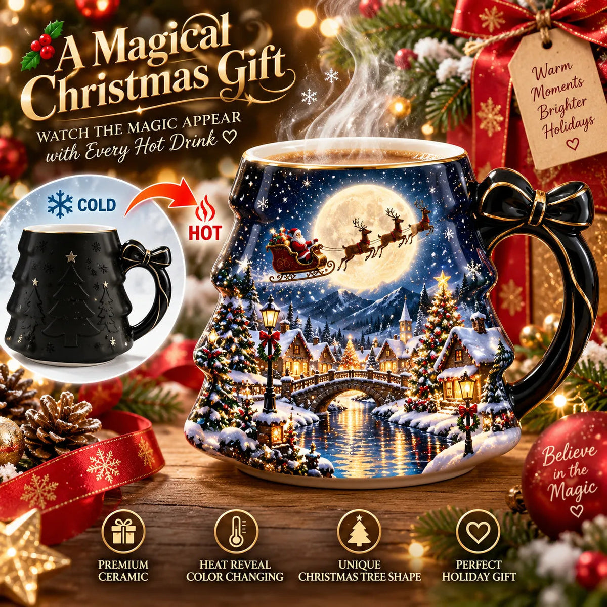 Christmas Magic Color-Changing Mug – Heat Reveal Holiday Gift