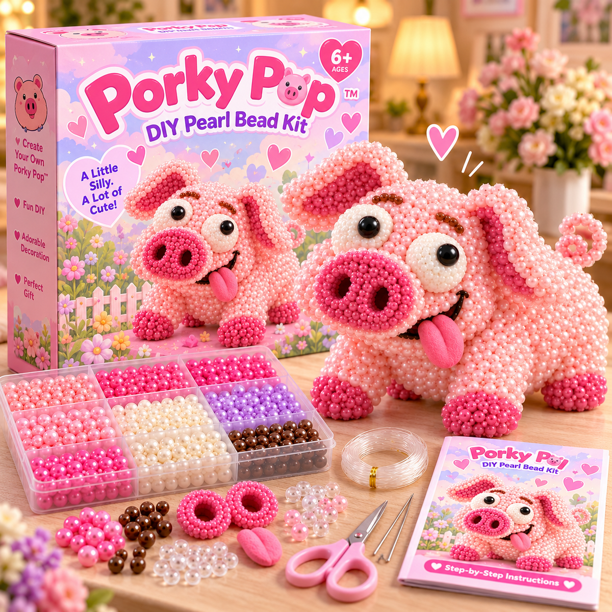 💖🐷 Pearl Oddballs™ – Funny 3D Animal Pearl Bead DIY Kit