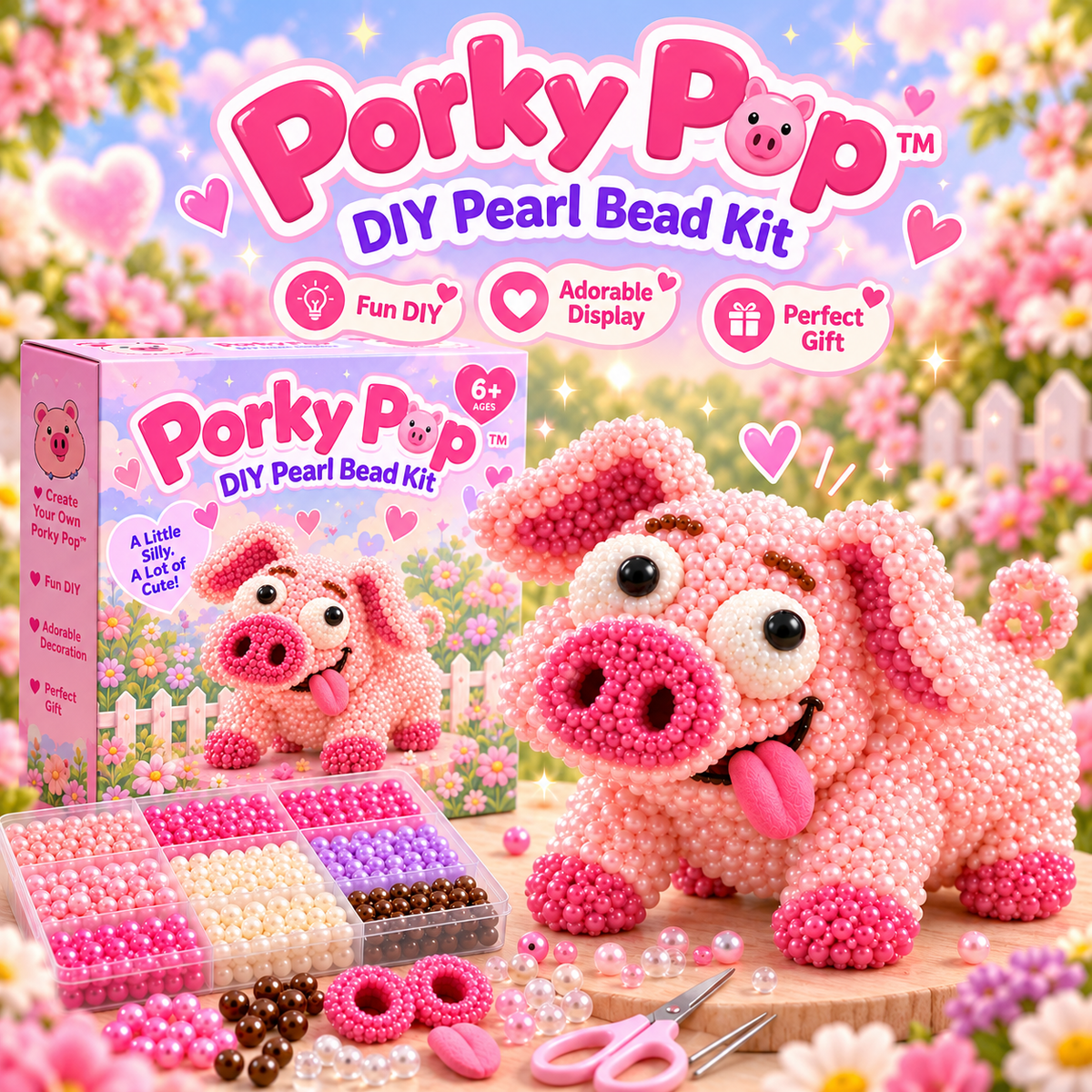 💖🐷 Pearl Oddballs™ – Funny 3D Animal Pearl Bead DIY Kit