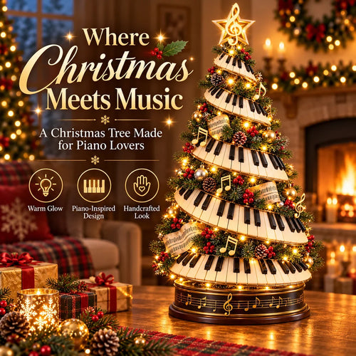 🎹✨Where Music Meets Christmas Magic – Glowing Piano Tree