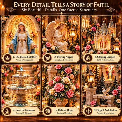 🌹 A Mother's Love, A Light of Grace ✨ Virgin Mary LED Sanctuary – Faith, Hope & Everlasting Love
