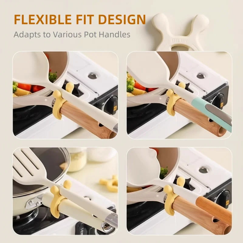 🍳✨ Silicone Pot Handle Spatula Rack – Keep Cooking Utensils Clean & Within Reach