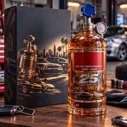 ⏳ Last Day 49% OFF – 25th Anniversary Street Racing Nitrous Tank Whiskey Decanter with Collector’s Box