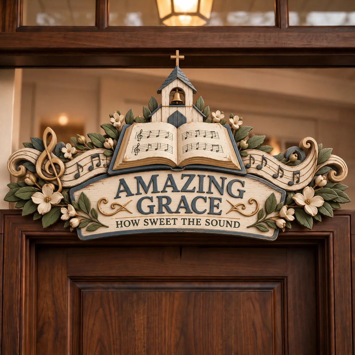 ✝️ Christian Faith & Blessings Door Topper – 6 Scripture-Inspired Farmhouse Doorway Decorations