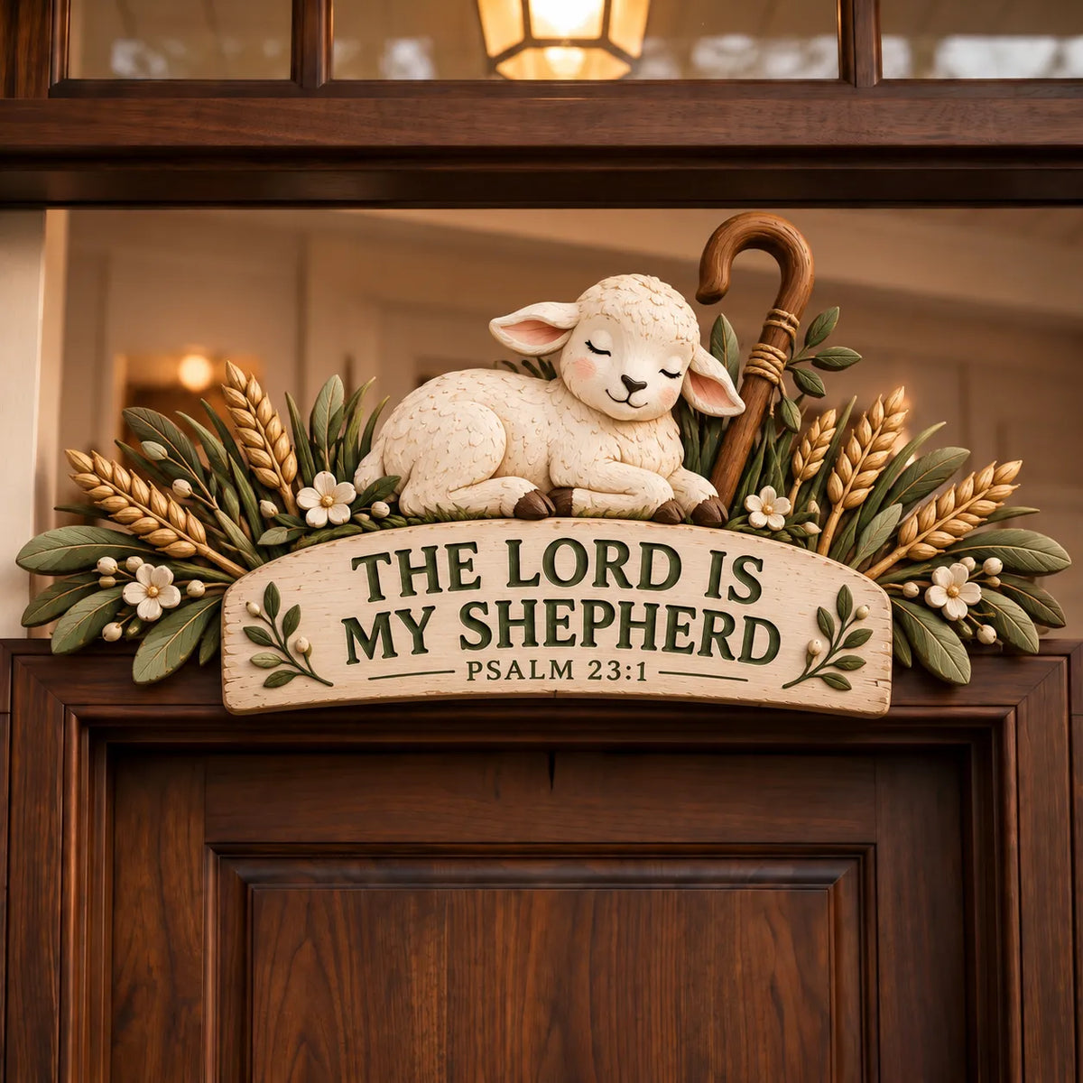 ✝️ Christian Faith & Blessings Door Topper – 6 Scripture-Inspired Farmhouse Doorway Decorations