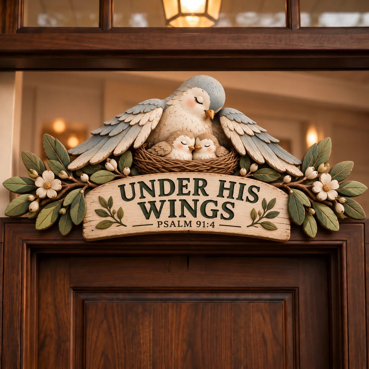 ✝️ Christian Faith & Blessings Door Topper – 6 Scripture-Inspired Farmhouse Doorway Decorations