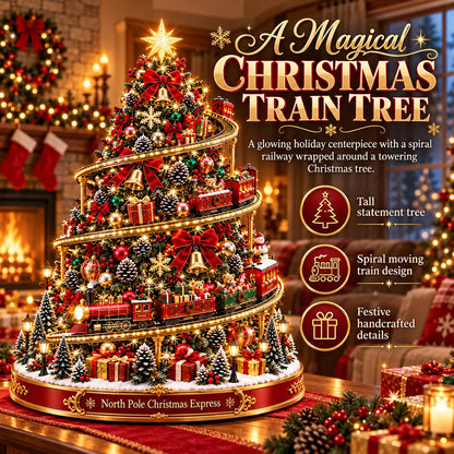 🔥 LAST DAY 50% OFF 🔥 North Pole Christmas Express Tree™ – Lighted Spiral Moving Train Christmas Tree Display 🎄🚂✨