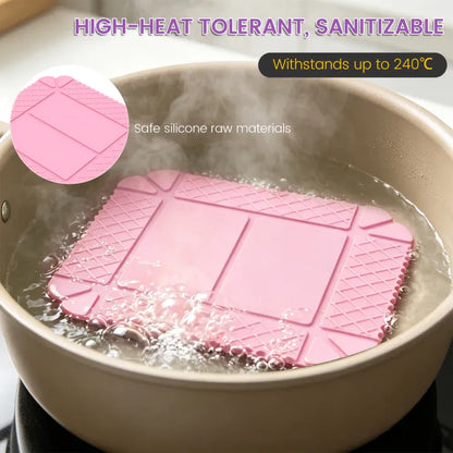 ✨ 3-in-1 Magnetic Silicone Trivet, Cutting Board & Foldable Serving Tray