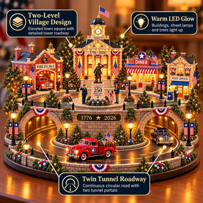⏰Limited Stock 50% OFF - 🚙 🇺🇸 America 250 Hometown Heroes – Lighted Veterans Tribute Village