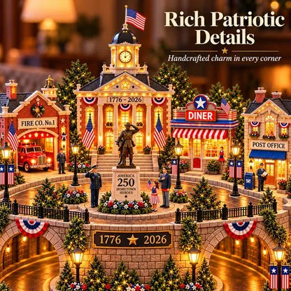 ⏰Limited Stock 50% OFF - 🚙 🇺🇸 America 250 Hometown Heroes – Lighted Veterans Tribute Village