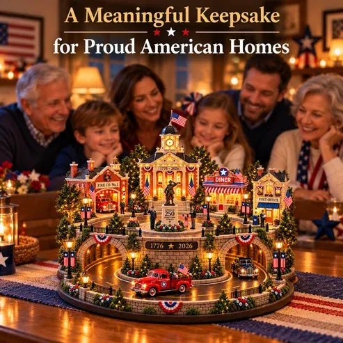 ⏰Limited Stock 50% OFF - 🚙 🇺🇸 America 250 Hometown Heroes – Lighted Veterans Tribute Village