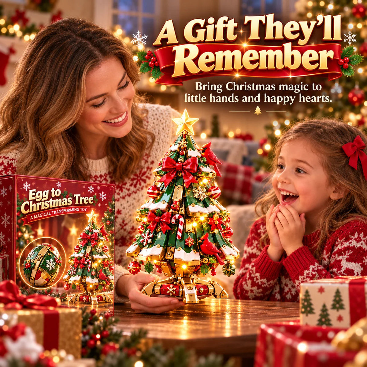 🥚🎄Egg-to-christmas Tree™ Magical Transforming Toy – Cardinal Christmas Tree Holiday Gift 🎁