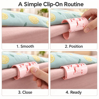 Adjustable Bed Sheet Clips — Heart-Lock Grippers to Help Keep Sheets in Place