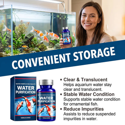 💧Aquarium Water Purifying Tablets ✨Fish Tank Water Cleaner Tablets for Turbid Water & Impurity Removal