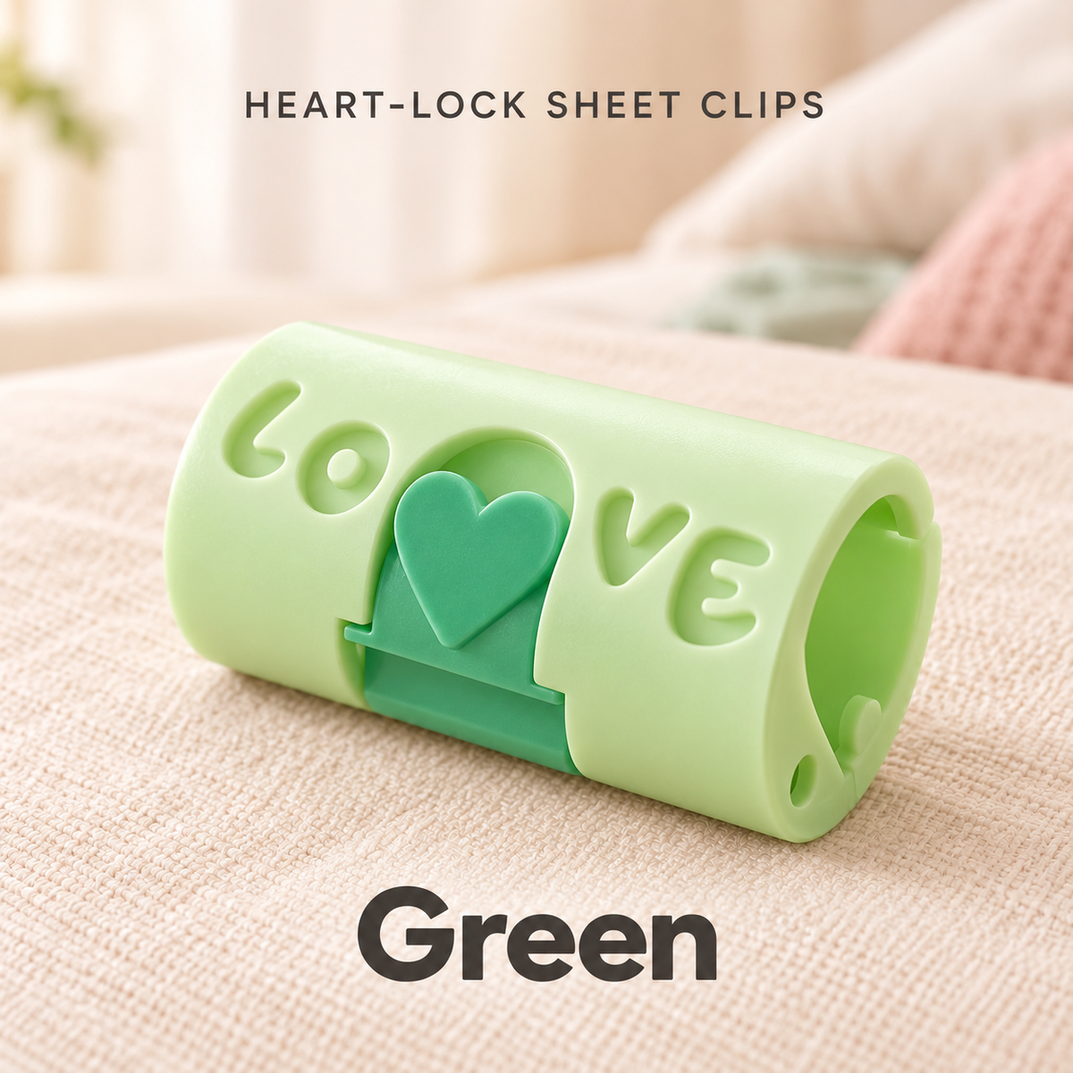 Adjustable Bed Sheet Clips — Heart-Lock Grippers to Help Keep Sheets in Place