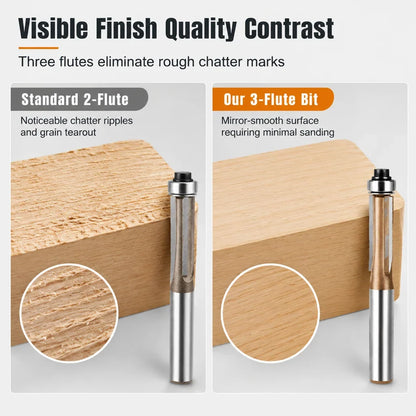 3-Flute Carbide Flush Trim Router Bit