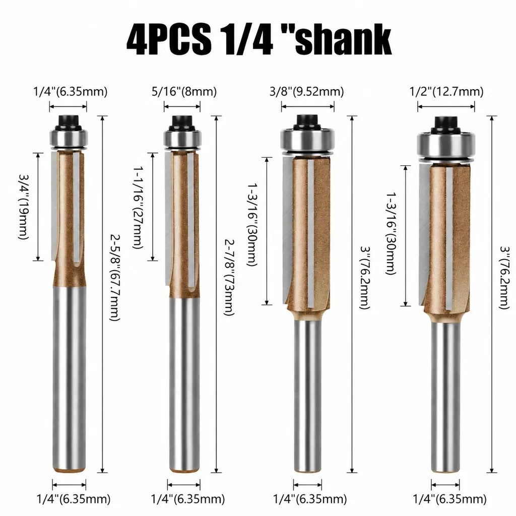 3-Flute Carbide Flush Trim Router Bit