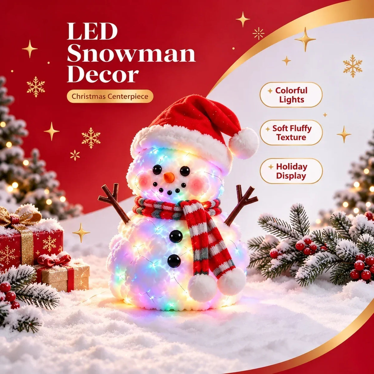 🔥 49% OFF | ⛄✨ Snowman Glow™ – Light-Up Christmas Plush Decor