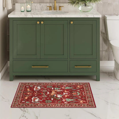 🎄✨ Washable Christmas Runner Rug – Soft Non-Slip Holiday Floor Mat for Kitchen & Hallway 🎅