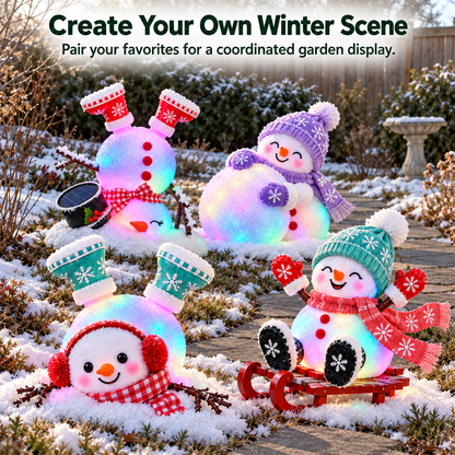 ☃️✨ Light-Up Christmas Snowman Decorations – 4 Adorable Styles to Brighten Your Holiday Garden! 🎄