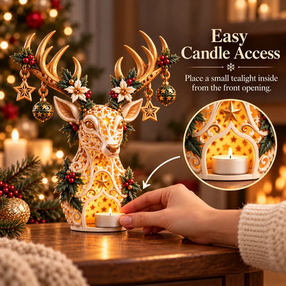 🦌 Starlit Reindeer Christmas Tealight Holder🔥