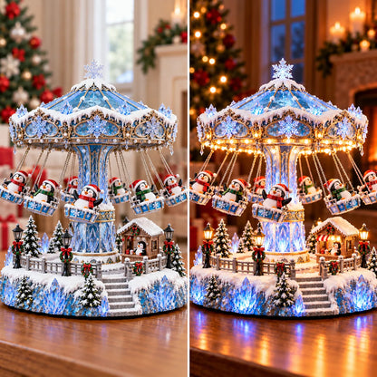 🎄 Christmas Sale 50% Off! 🐧 Penguin Winter Swing Carnival™ – Light-up Rotating Christmas Decoration ❄️✨