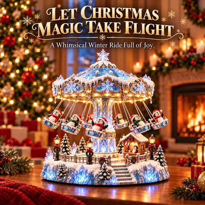🎄 Christmas Sale 49% OFF! 🐧 Penguin Winter Swing Carnival – Light-Up Rotating Christmas Decoration ❄️✨