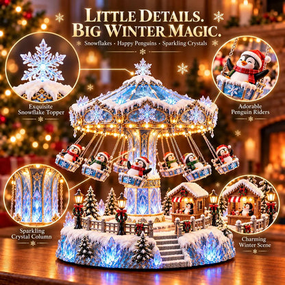 🎄 Christmas Sale 49% OFF! 🐧 Penguin Winter Swing Carnival – Light-Up Rotating Christmas Decoration ❄️✨