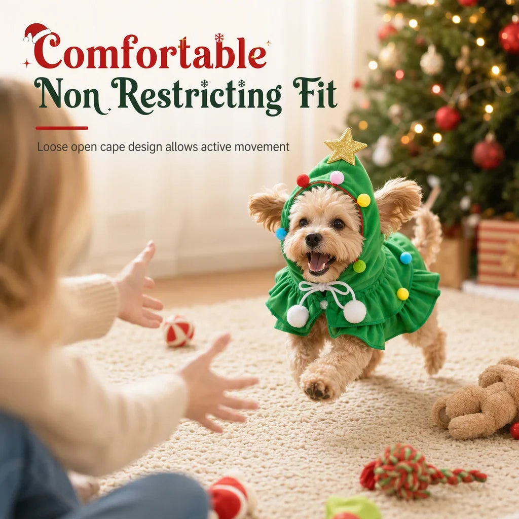 📢📢50% OFF !! ⏰Christmas Tree Pet Cape Cloak for Cats & Dogs