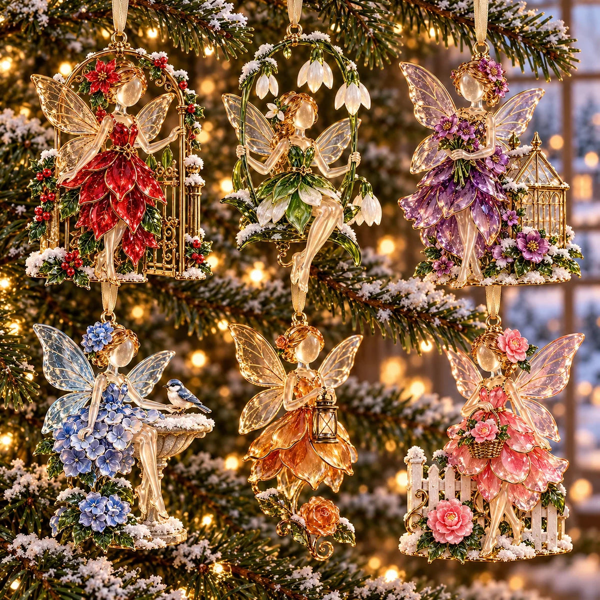 Winter Garden Fairies – 6 Enchanting Christmas Ornament Designs