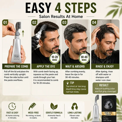 🔥hot Sell Today | Instant Gray Coverage Hair Dye Comb For Men & Women