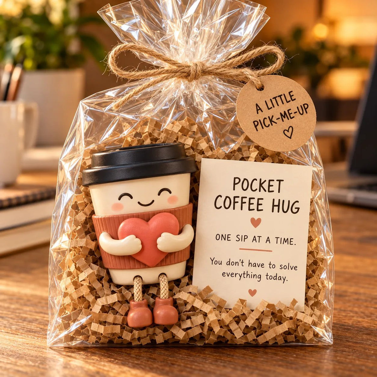 💖 Emotional Support Desk Companions 🎁 Funny Coworker Gift with Encouraging Message Card