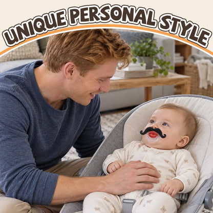 Red Lips and Mustache Baby Pacifier
