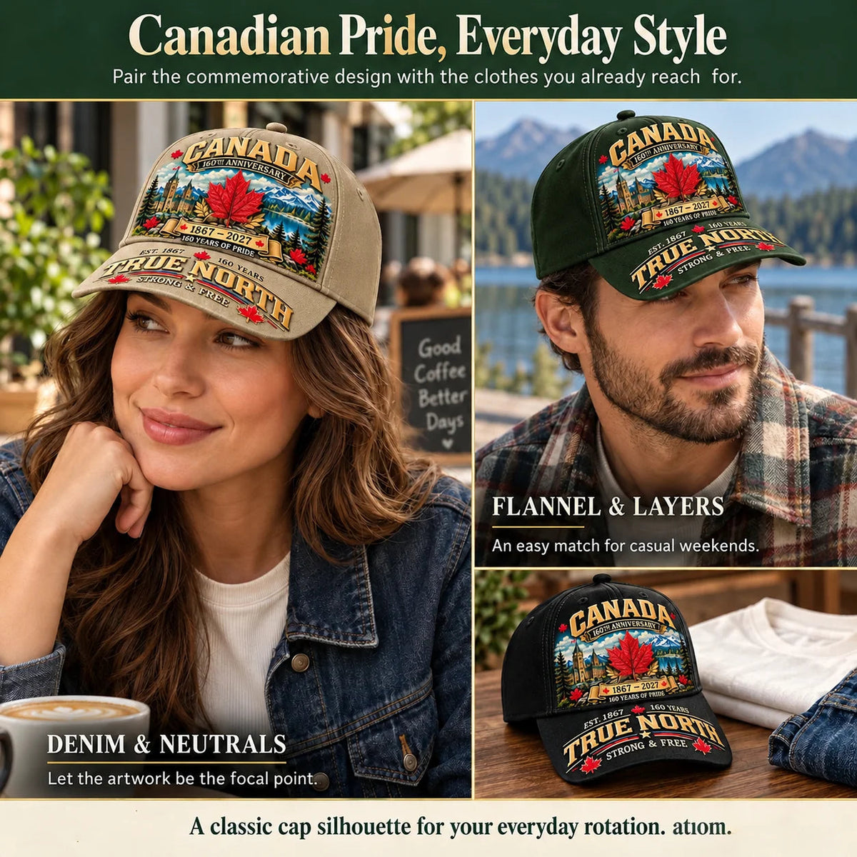 49% OFF -  Canada 160th Anniversary 1867–2027 – Premium Heritage Cap | Cotton-Poly Blend • Detailed Embroidery • Adjustable Fit