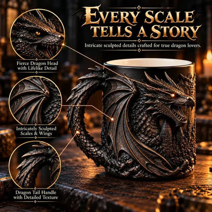 🔥 Last Day 49% OFF - 🐉 Dragonfire 3D Heat-Reveal Magic Mug | Add a Hot Drink. Awaken the Dragon.🔥