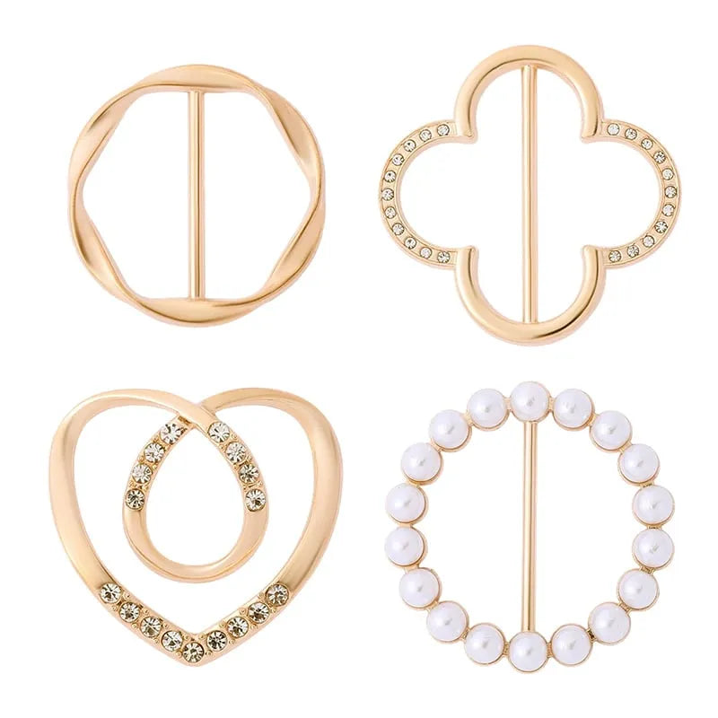 4-Piece Fashion Scarf & Shirt Styling Retaining clip Set