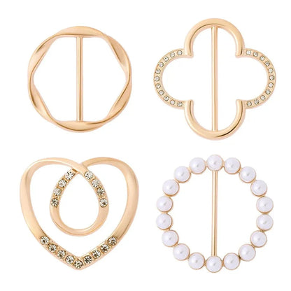4-Piece Fashion Scarf & Shirt Styling Retaining clip Set