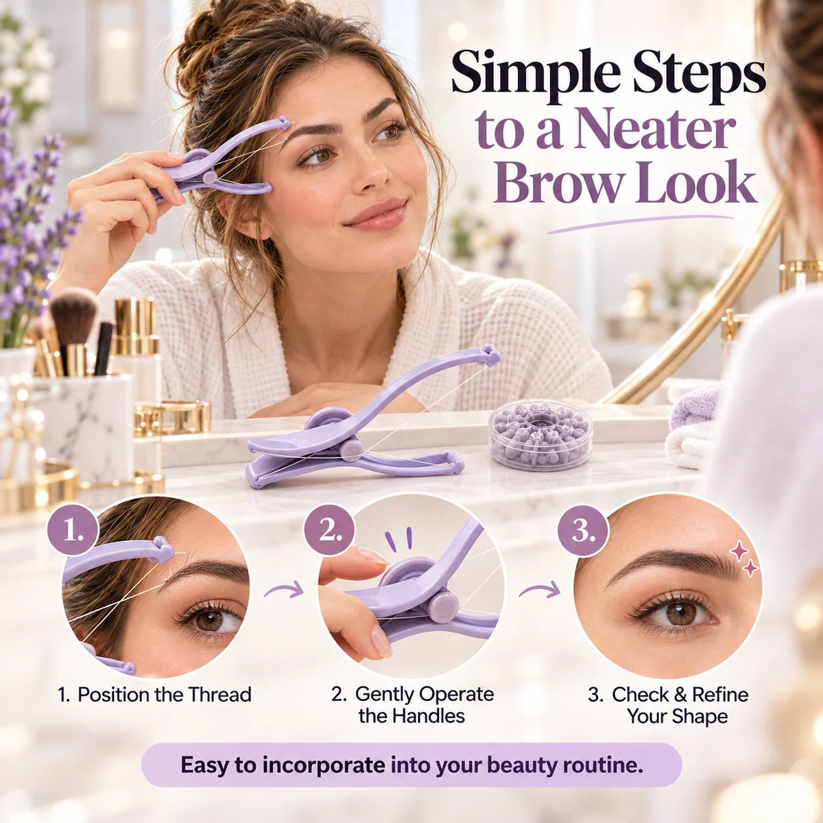 Eyebrow Threading Tool 💜 – Precise Facial Hair Removal at Home