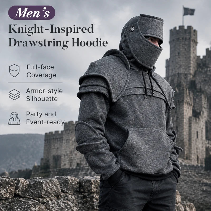 ⚔️ Medieval Knight Armor Hoodie – 2-in-1 Cosplay & Streetwear Pullover 🛡️