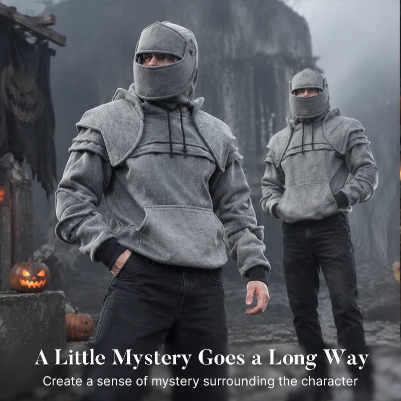 ⚔️ Medieval Knight Armor Hoodie – 2-in-1 Cosplay & Streetwear Pullover 🛡️