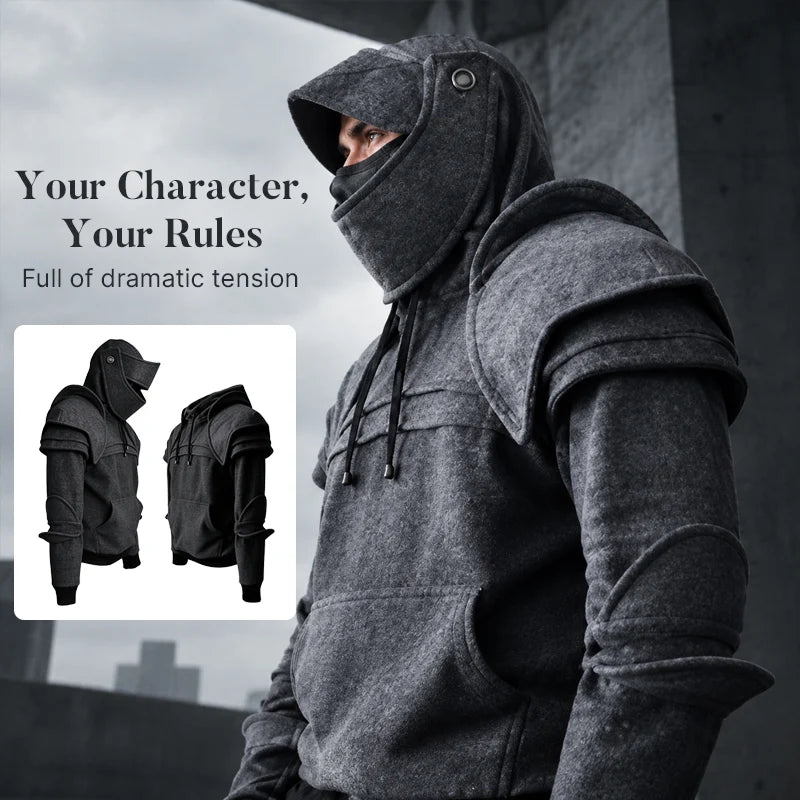 ⚔️ Medieval Knight Armor Hoodie – 2-in-1 Cosplay & Streetwear Pullover 🛡️