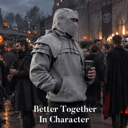 ⚔️ Medieval Knight Armor Hoodie – 2-in-1 Cosplay & Streetwear Pullover 🛡️